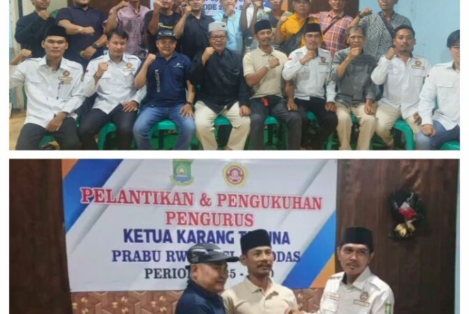 Pelantikan Ketua Karang Taruna Prabu RW 08 Resmi Digelar, Abu Bakar Sidik Siap Bawa Semangat Baru
