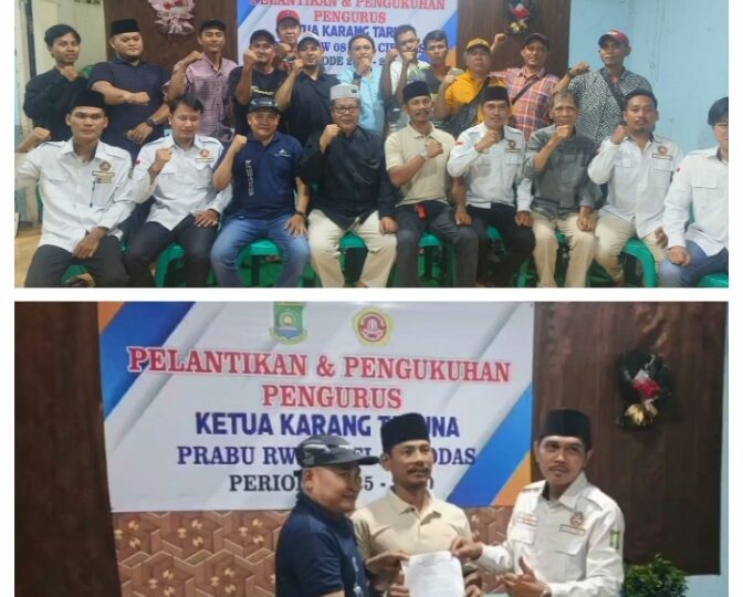 Pelantikan Ketua Karang Taruna Prabu RW 08 Resmi Digelar, Abu Bakar Sidik Siap Bawa Semangat Baru