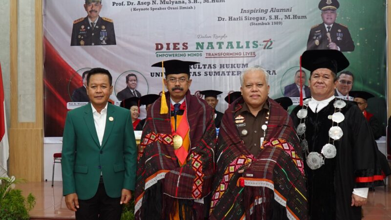 Kajati Sumut Dampingi PLT Wakil Jaksa Agung RI Orasi Ilmiah di Acara Dies Natalis Fakultas Hukum ke-72 USU