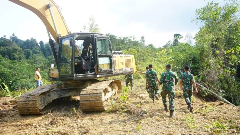 TMMD ke-128 Tahun 2026,Kodim 0117/Aceh Tamiang Hadir, Membuka Keterisolasian Membuat Jalan Tembus Desa  