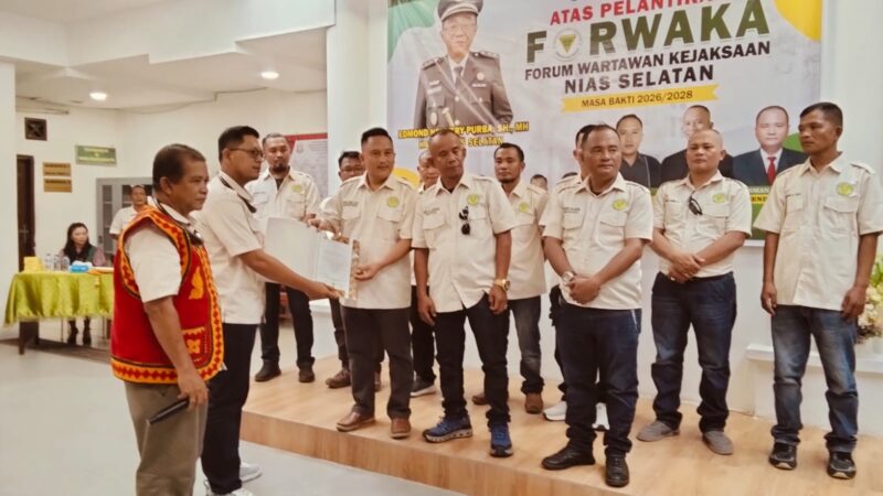 Ketua Forwaka Sumut Lantik Pengurus Forwaka Nias Selatan, Serahkan SK Kepengurusan 2026–2028