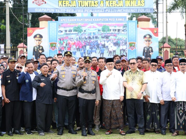 Perkuat Sinergitas Lintas Sektoral,Kapolda Sumsel Pimpin Apel Sabuk Kamtibmas di Musi Rawas