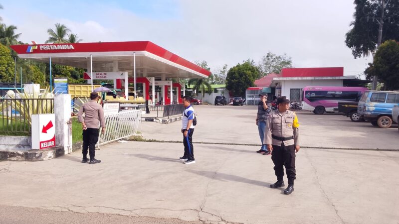 Antrian Tetap Terkendali,Tim Satgas TPID HSU Awasi Penyaluran Bio Solar Bersubsidi di SPBU Tayur