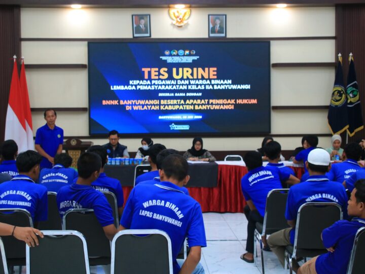 Buktikan Komitmen Zero Handphone dan Narkoba, Lapas Banyuwangi Gandeng TNI-Polri dan BNNK Gelar Razia dan Tes Urin Massal